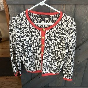 Kasper sweater blue, white, orange, gold buttons size medium.